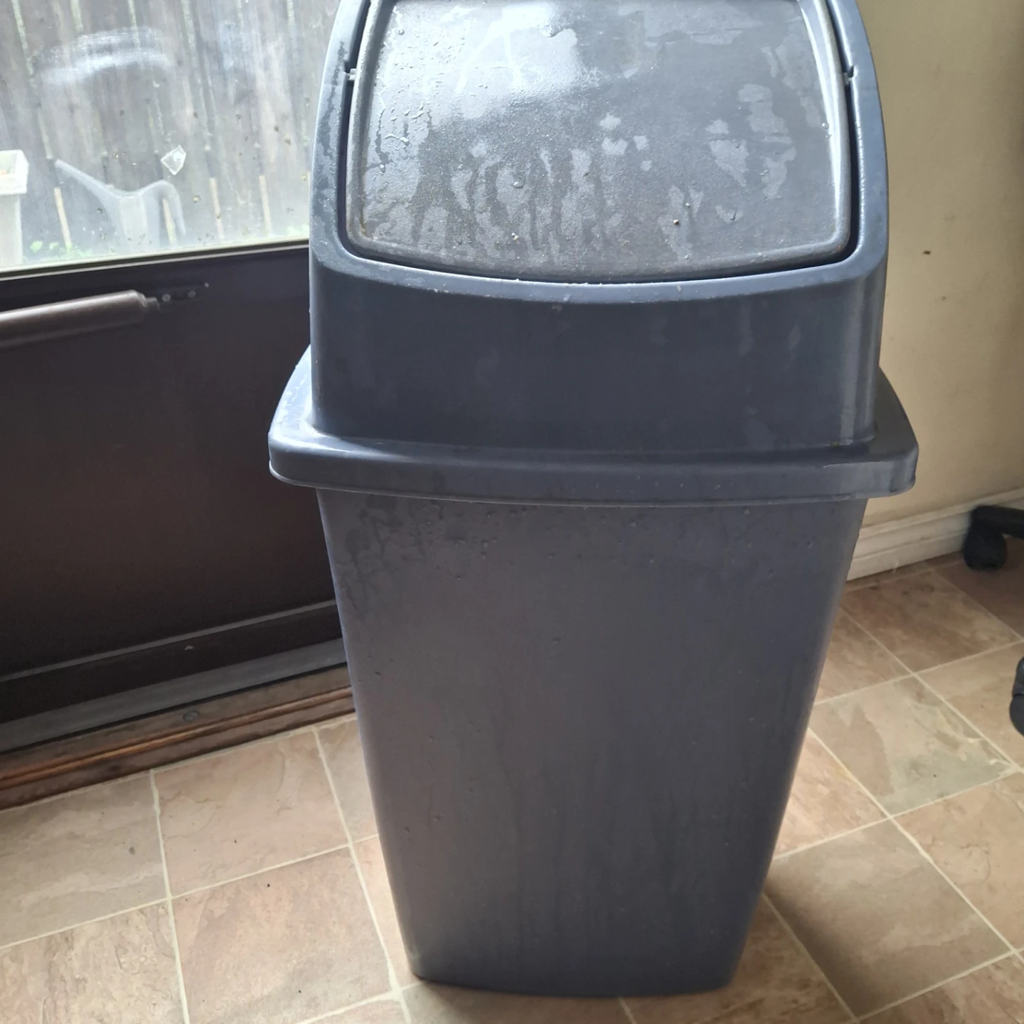 Grey blue  Trash Can