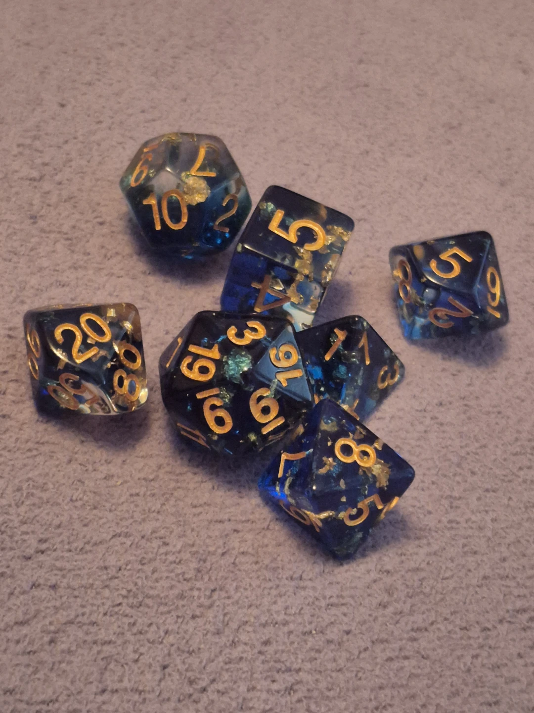 Translucent Blue DND dice