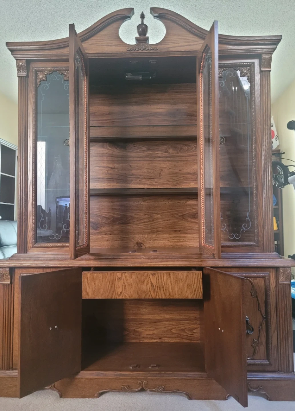 Wooden China Cabinet with Glass Doors - photo 2