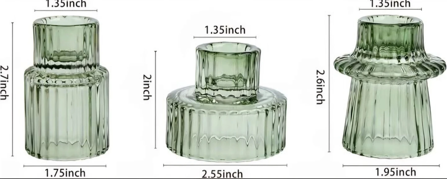 Vixdono6 Set of 6 Green Glass Candle Holders⚽ - photo 4