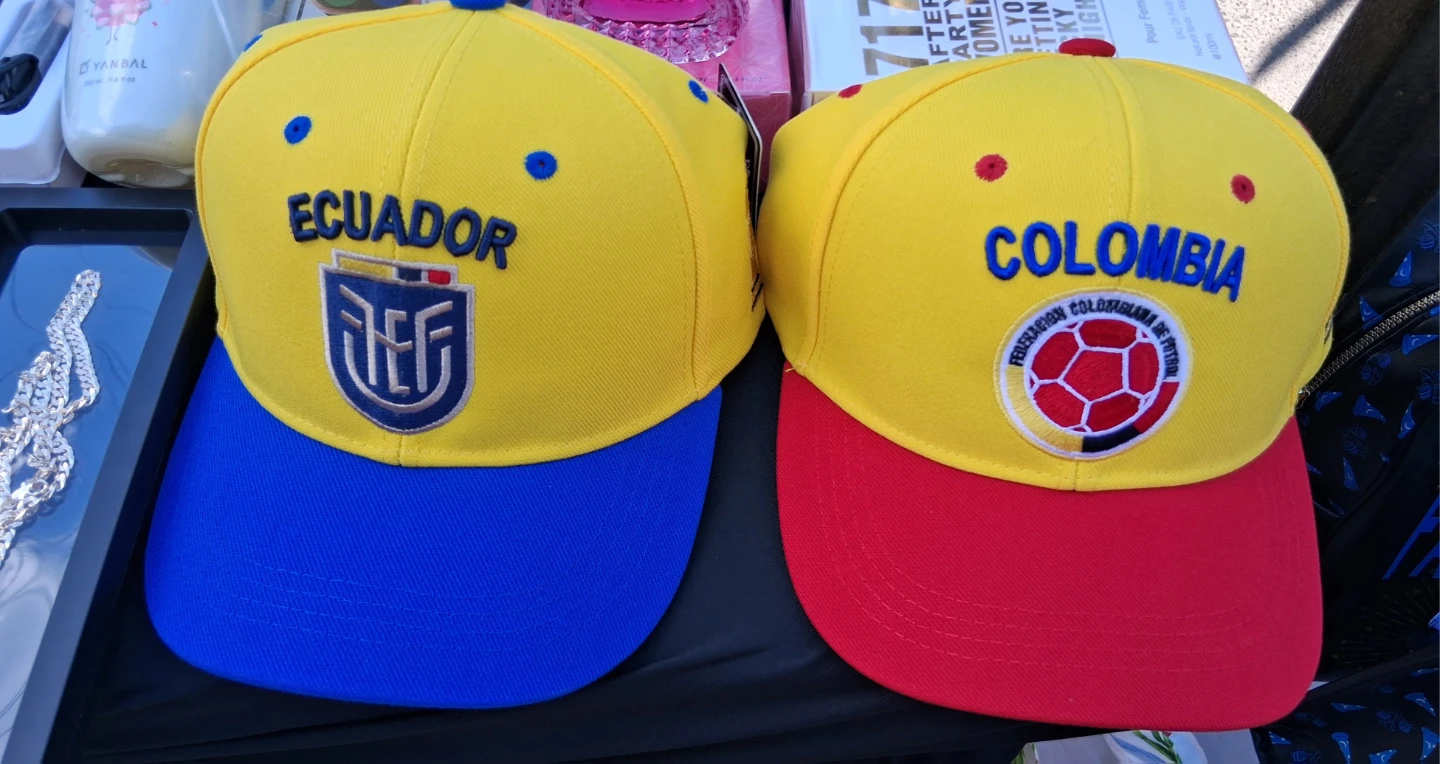 Ecuador and Colombia Soccer Fan Hats