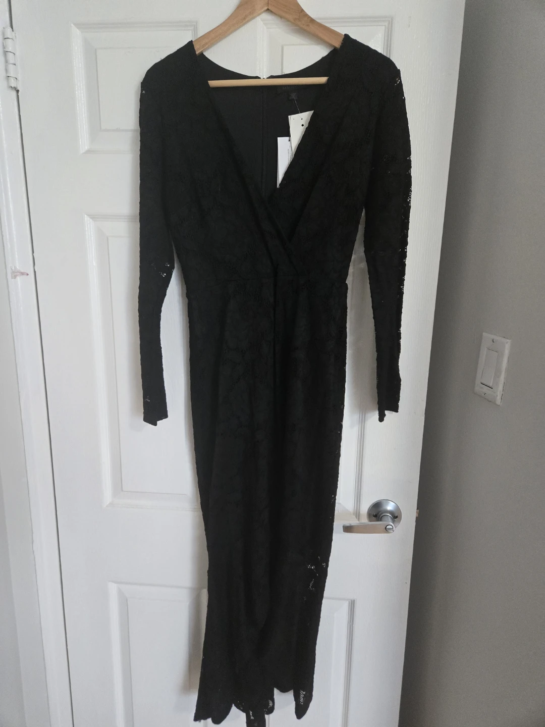 Guess Black LS Loren Lace Dress - Size 6