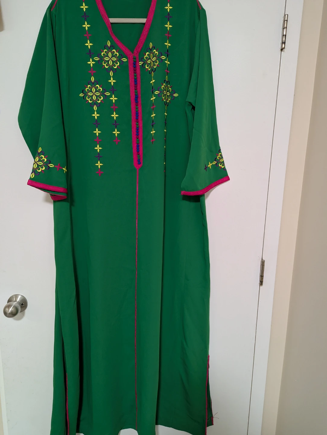 Green Embroidered Kaftan Dress - photo 3