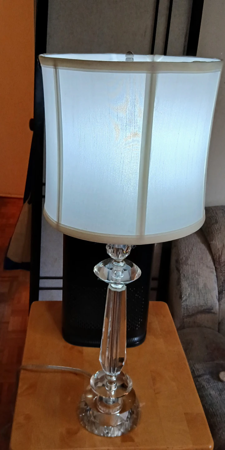 Crystal Accent Table Lamp with White Shade - photo 3