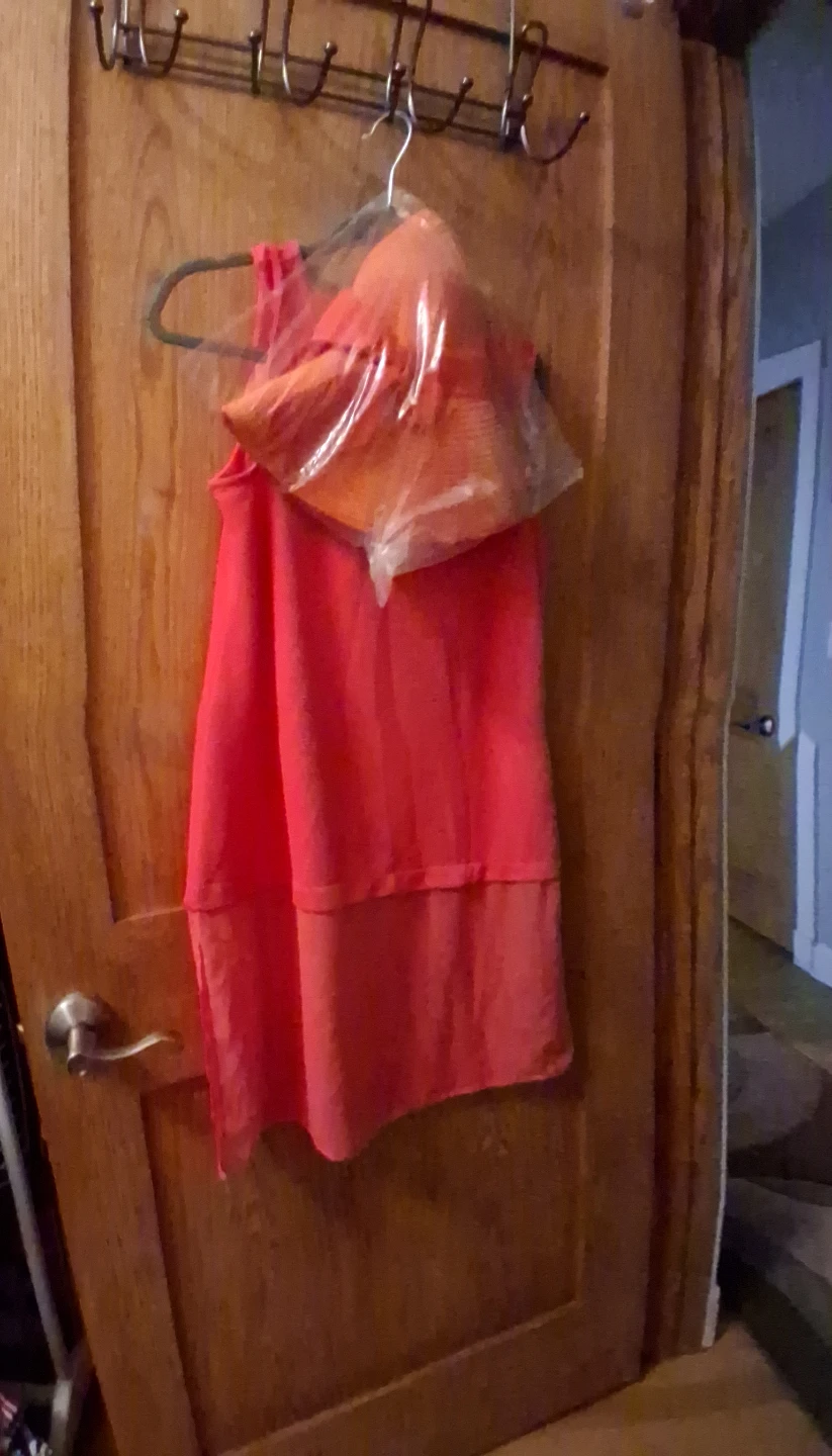 Coral Tank Top and Orange Sun Hat Set