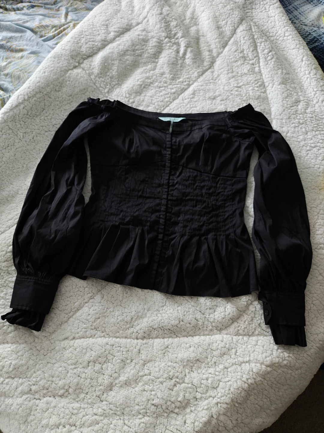 GUESS by Marciano Black Off-the-Shoulder Peplum Blouse - photo 4