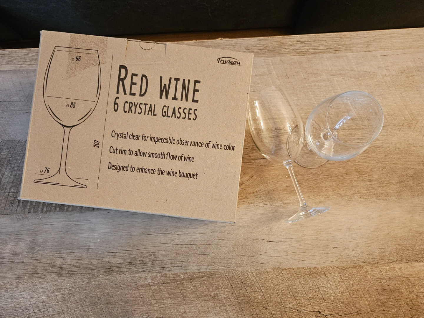 Trudeau Red Wine Glasses