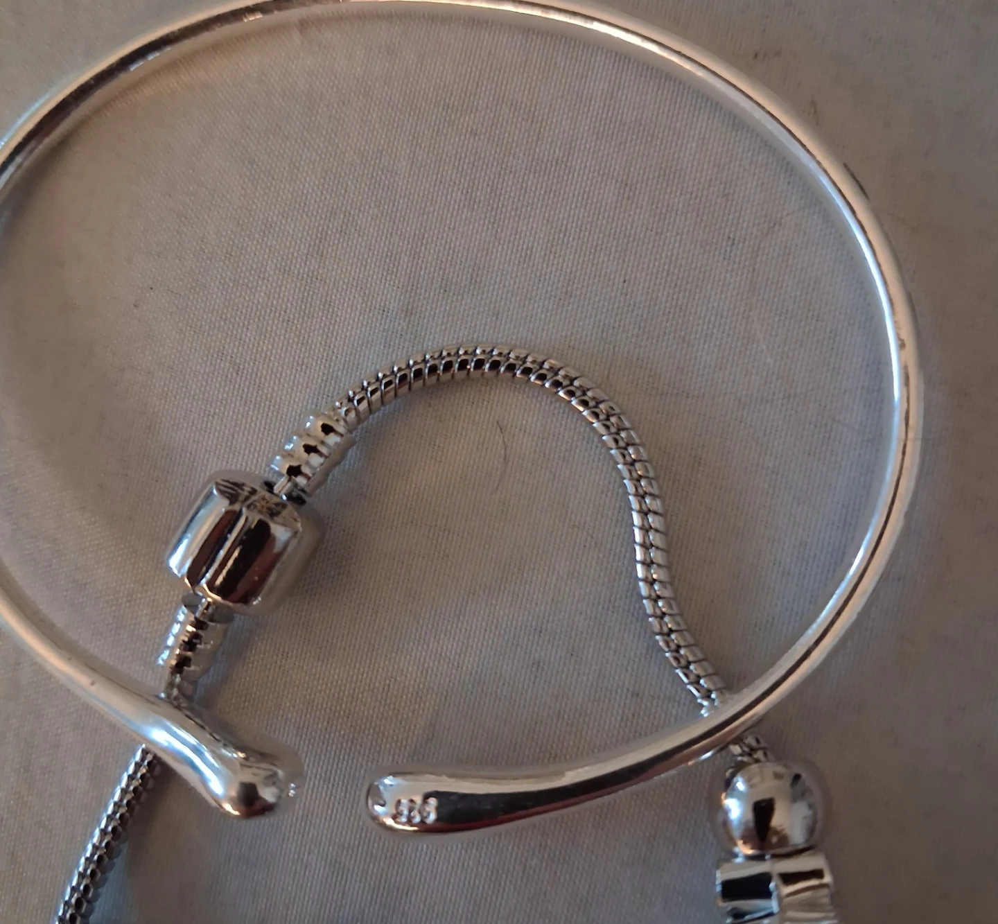 Silver Charm Bracelet with Heart and Lock Charms - photo 3