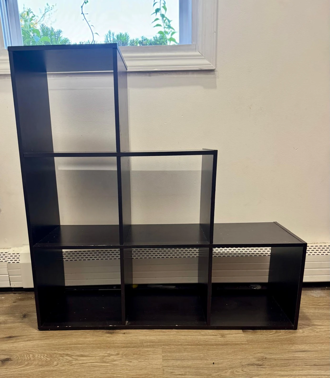 Dark Wood Tiered Storage Shelf Unit