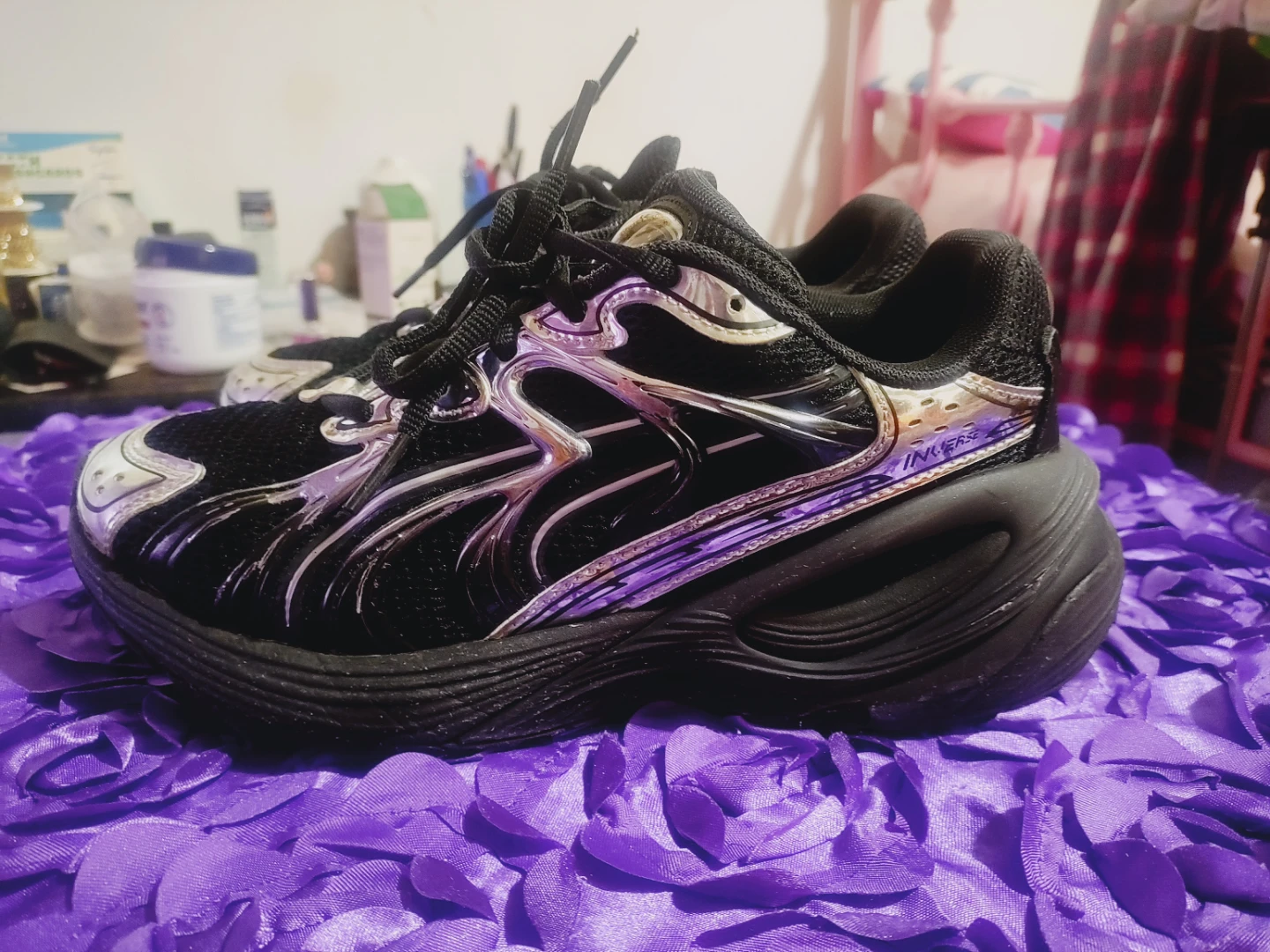 Big kids Puma "Inverse" Shoes black & Silver used - photo 2