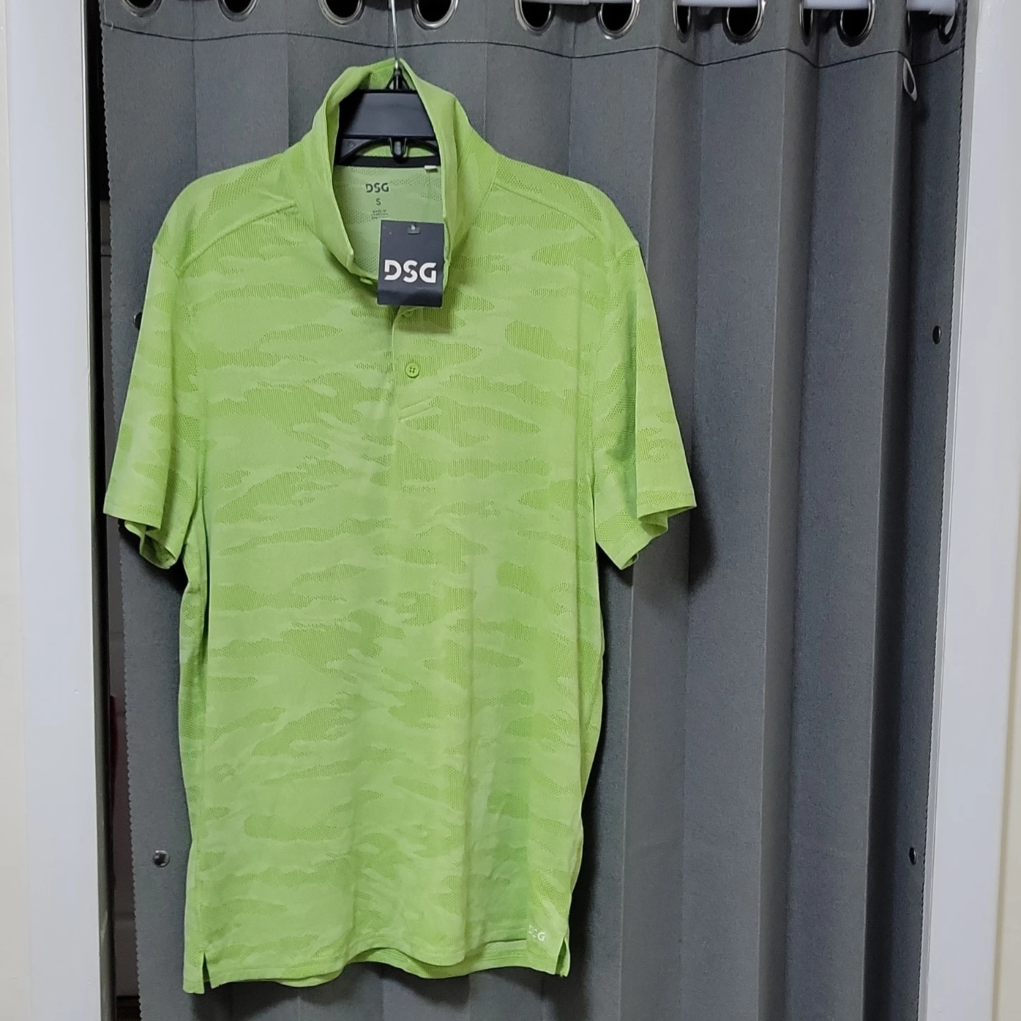 DSG Men's Golf Polo Shirt - Lime Green Camo - Size S - photo 2