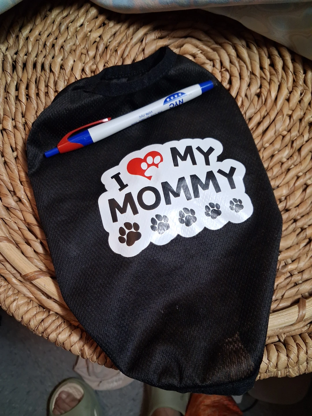 Black Pet Shirt "I Love My Mommy" Paw Print Design - photo 3