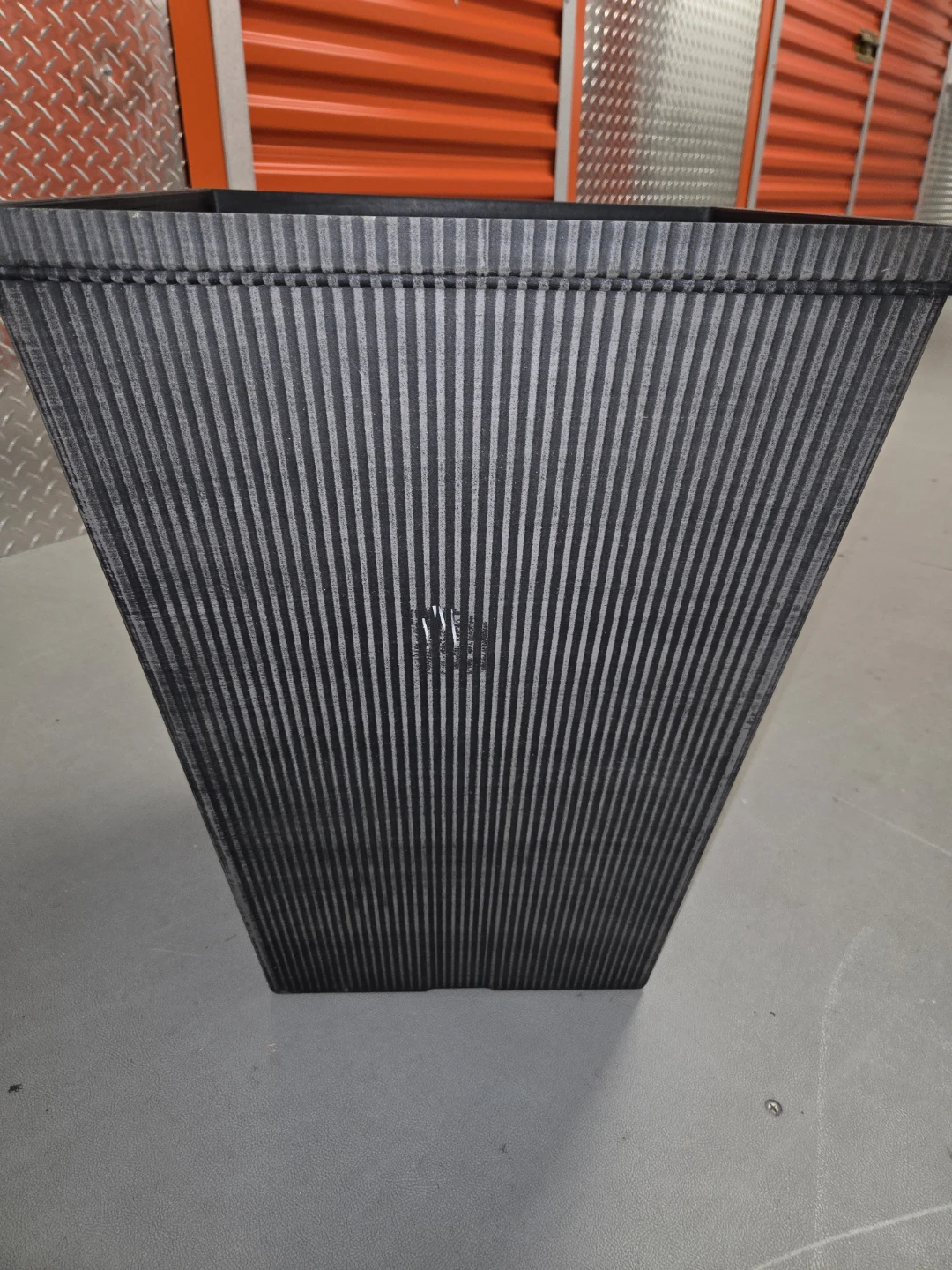 Modern Black Fluted Tall Square Planter Box - photo 2