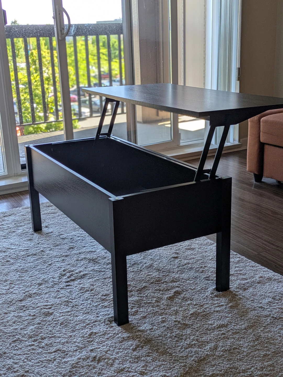 Dark Brown Lift-Top Coffee Table with Storage - photo 5