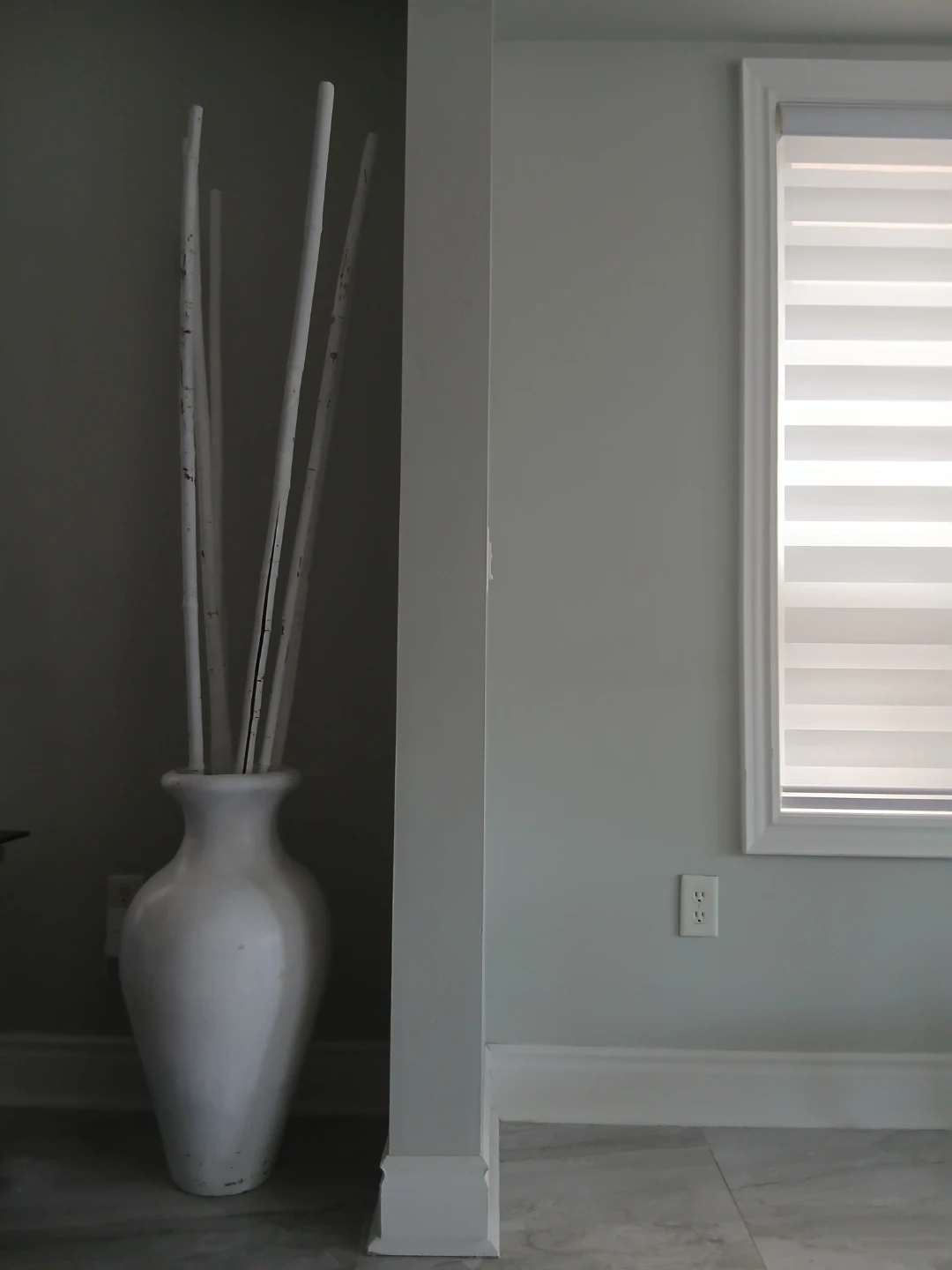 White Decorative Vase with Sticks - photo 2