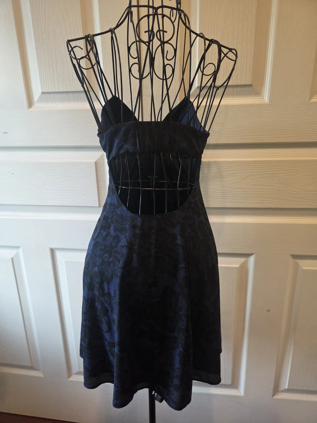 Express Blue Jacquard Fit and Flare Dress Size 0 - photo 2