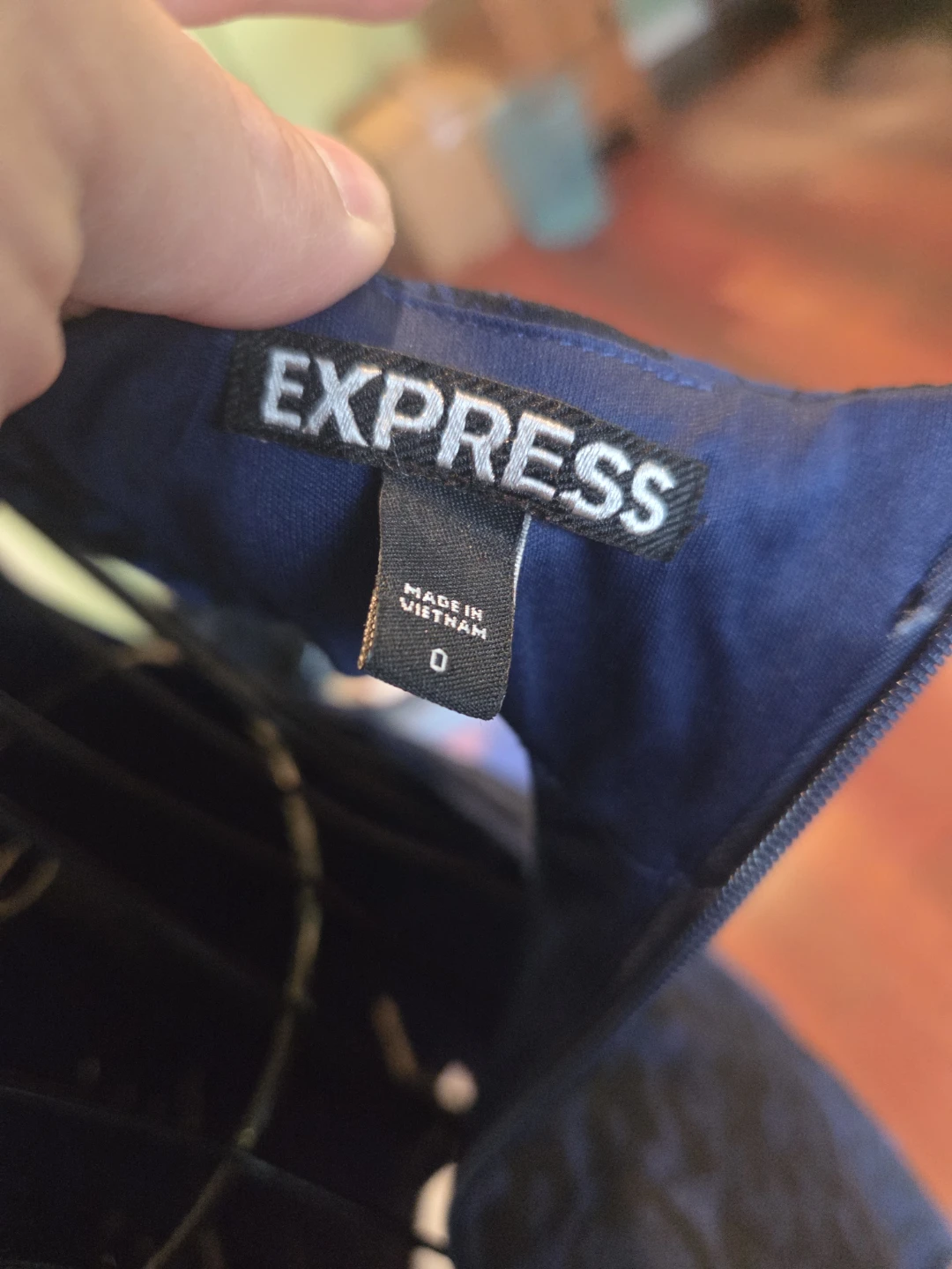 Express Blue Jacquard Fit and Flare Dress Size 0 - photo 3