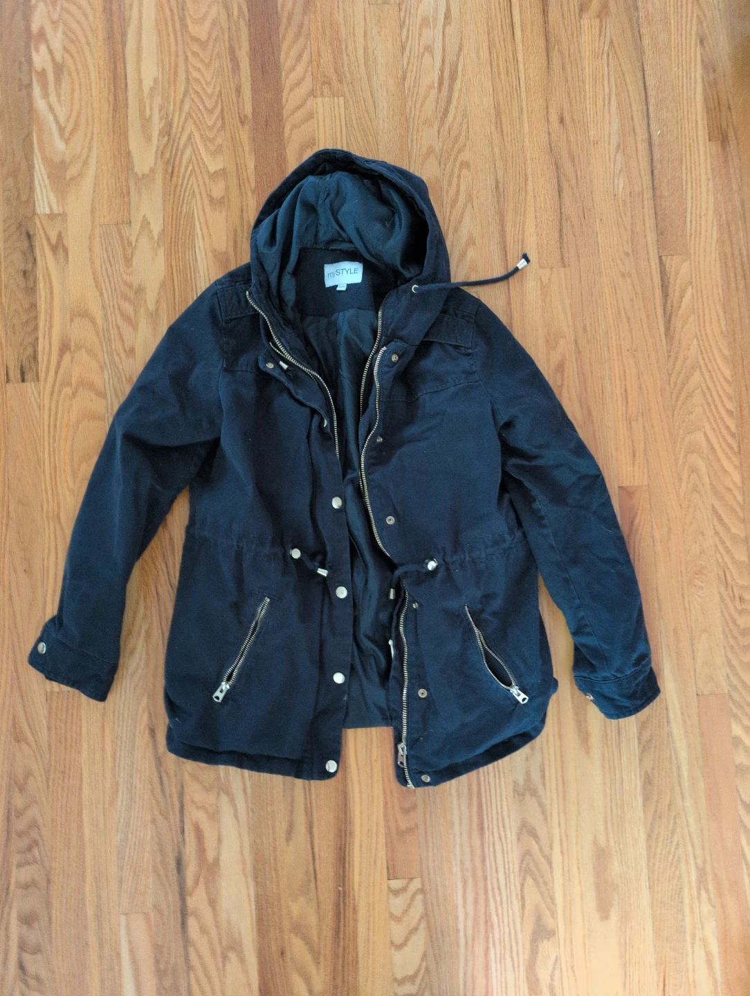 mySTYLE Women's Dark Blue Hooded Anorak Jacket ⚽
