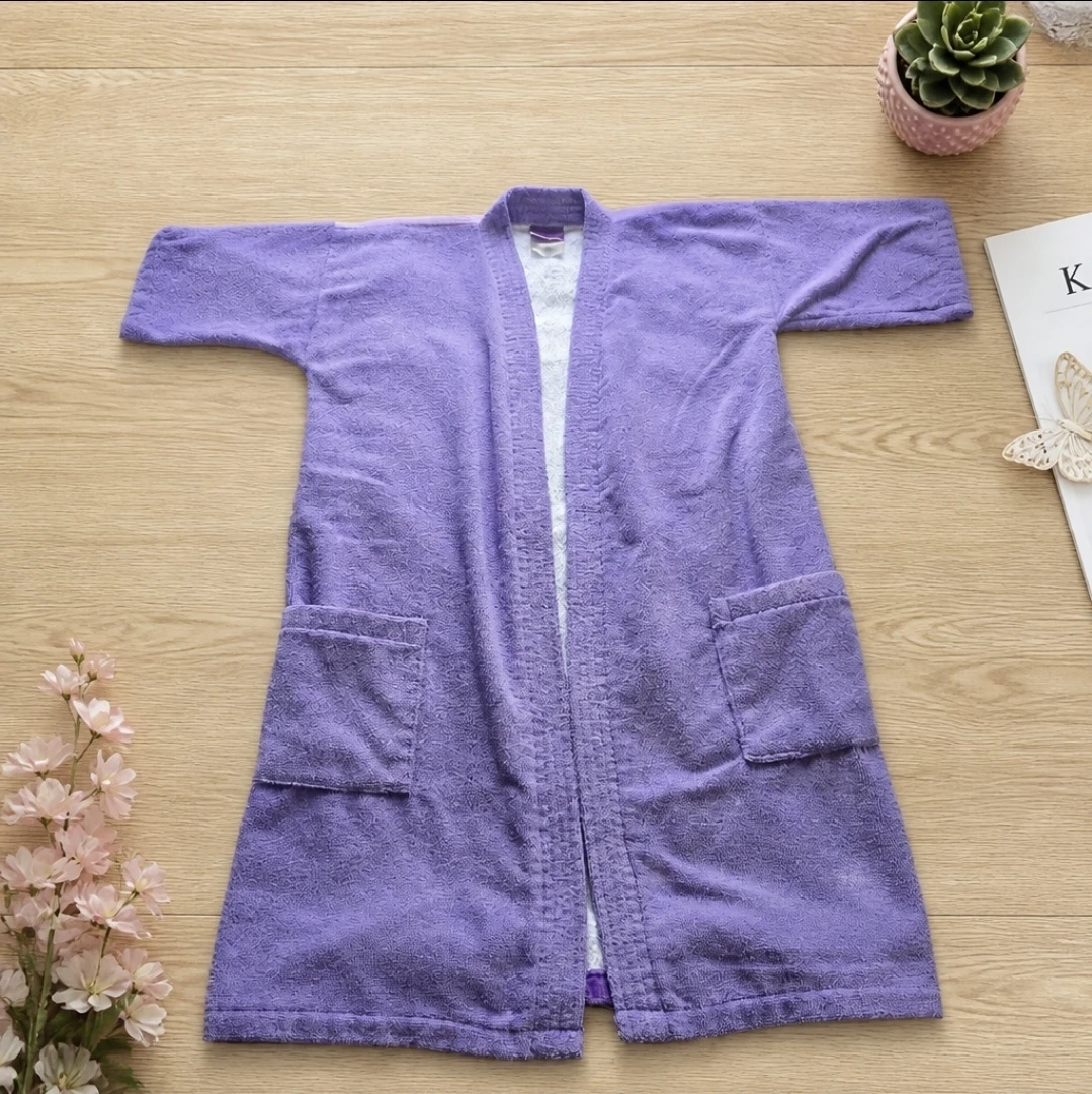 Disney Rapunzel Hooded Bath Robe Purple Towel Cover Up Girls