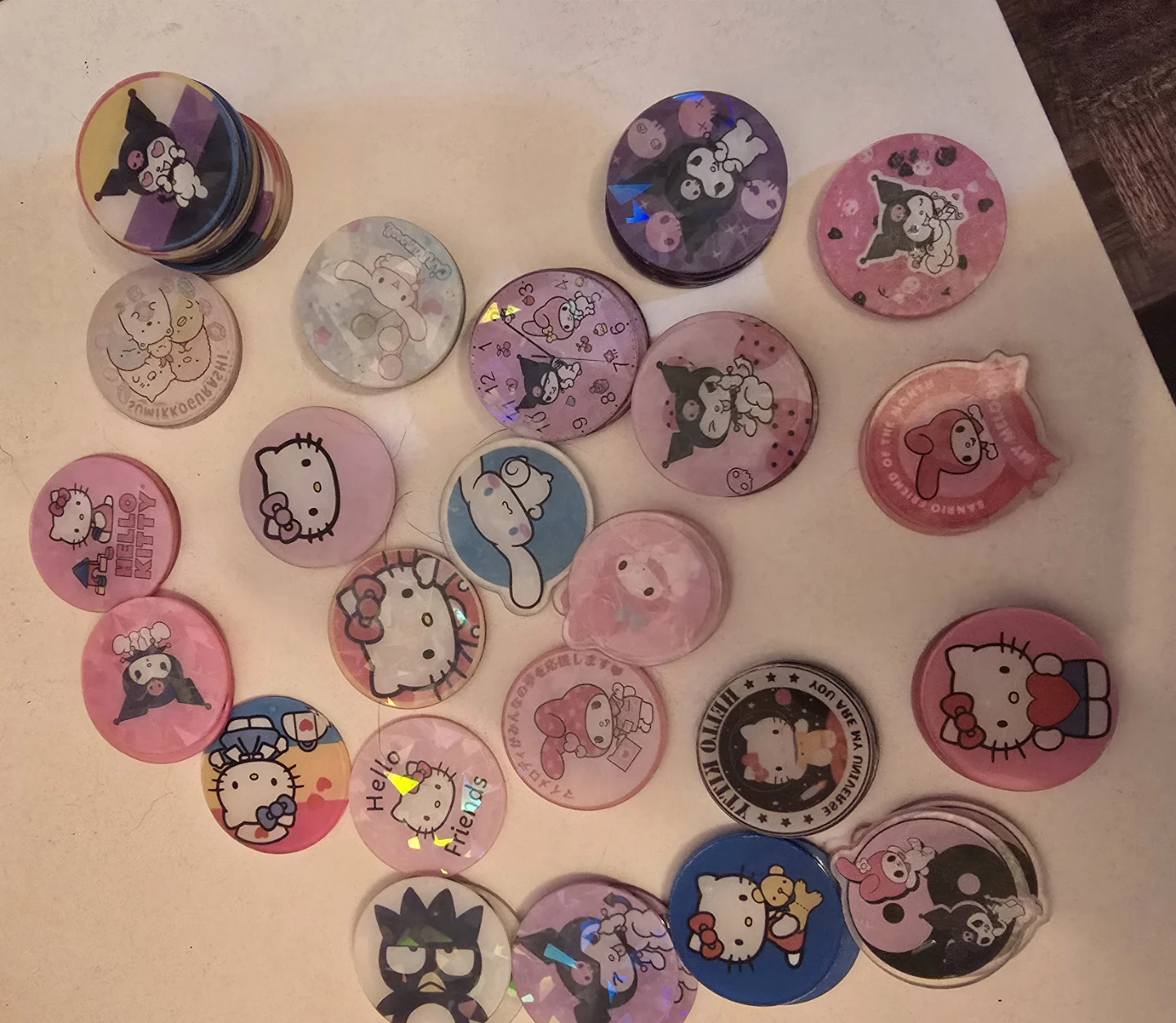 Sanrio Character Button Pins Lot