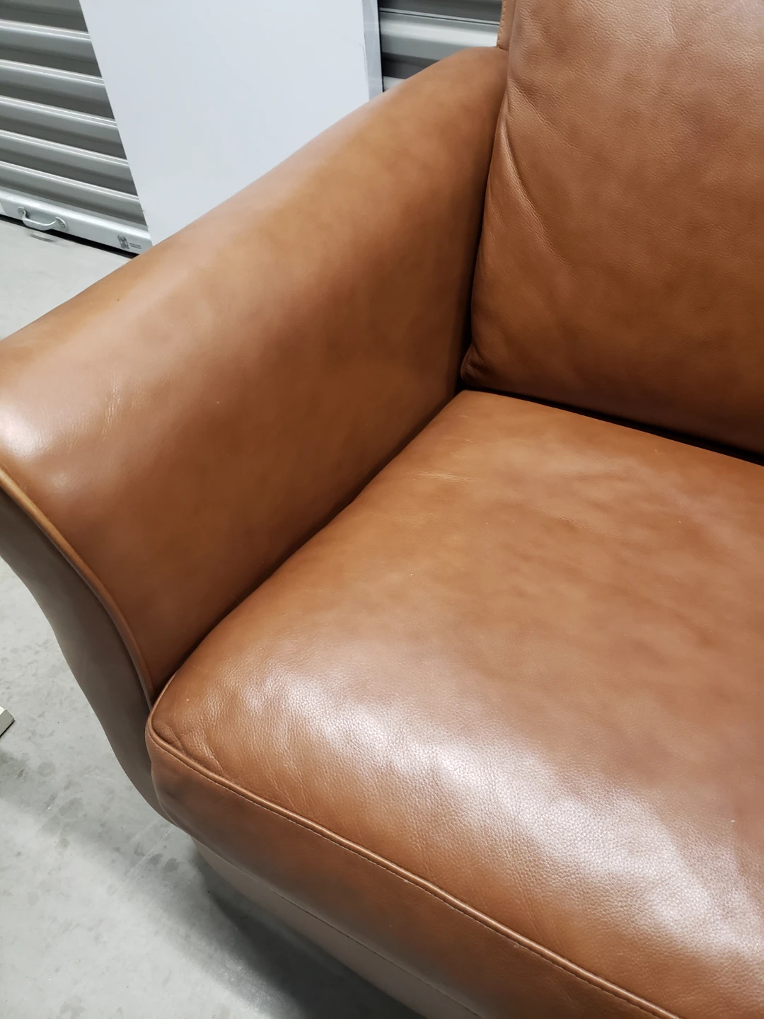 Brown Genuine Leather Sofa - photo 3