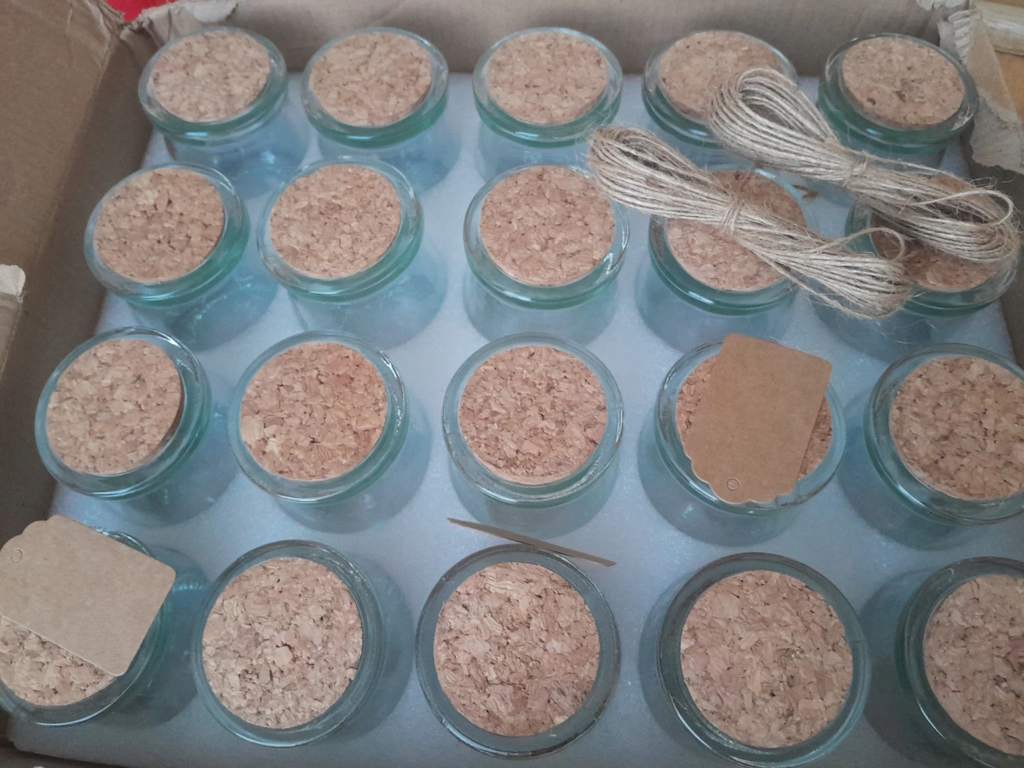 Glass Jars with Cork Lids and Twine  and Tags(Set of 40) - photo 3