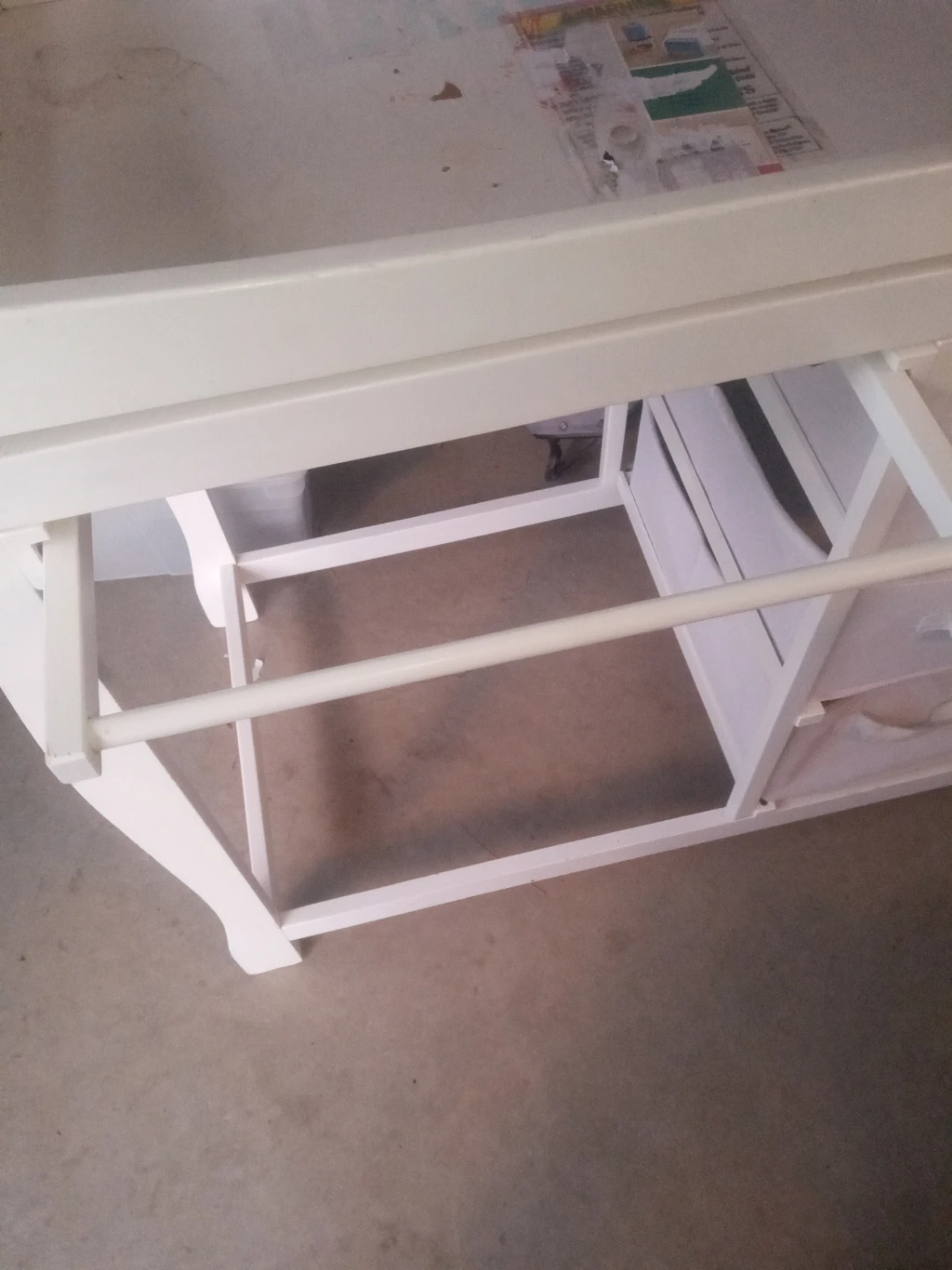 White Baby Changing Table with Storage Drawers - photo 2