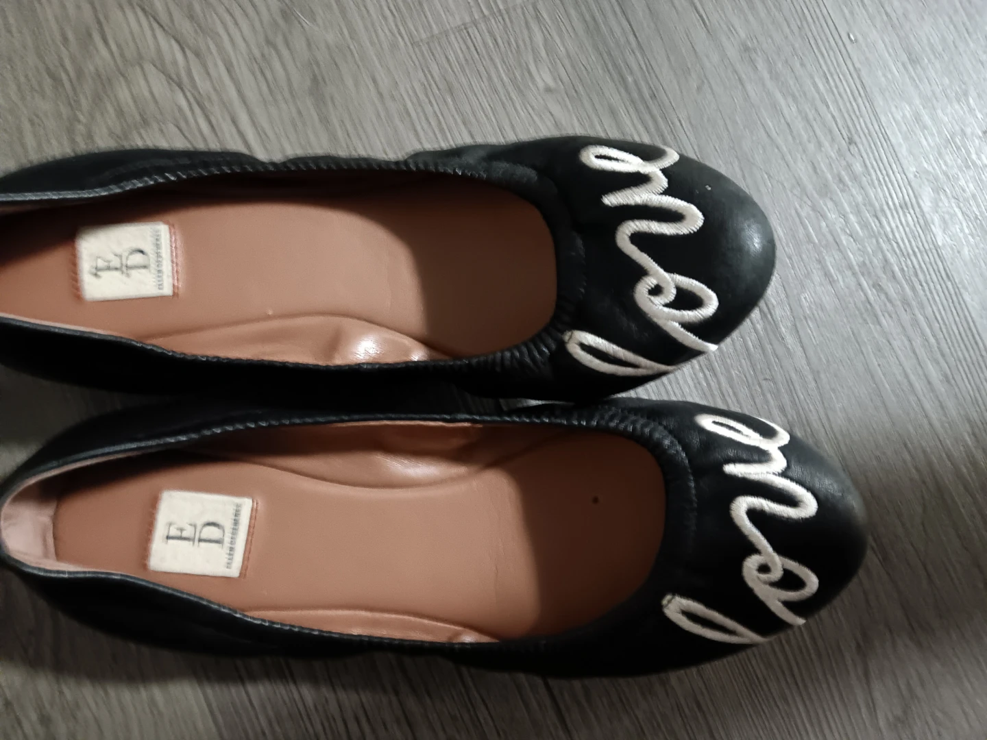 ED Ellen DeGeneres Black "love" Ballet Flats - photo 4