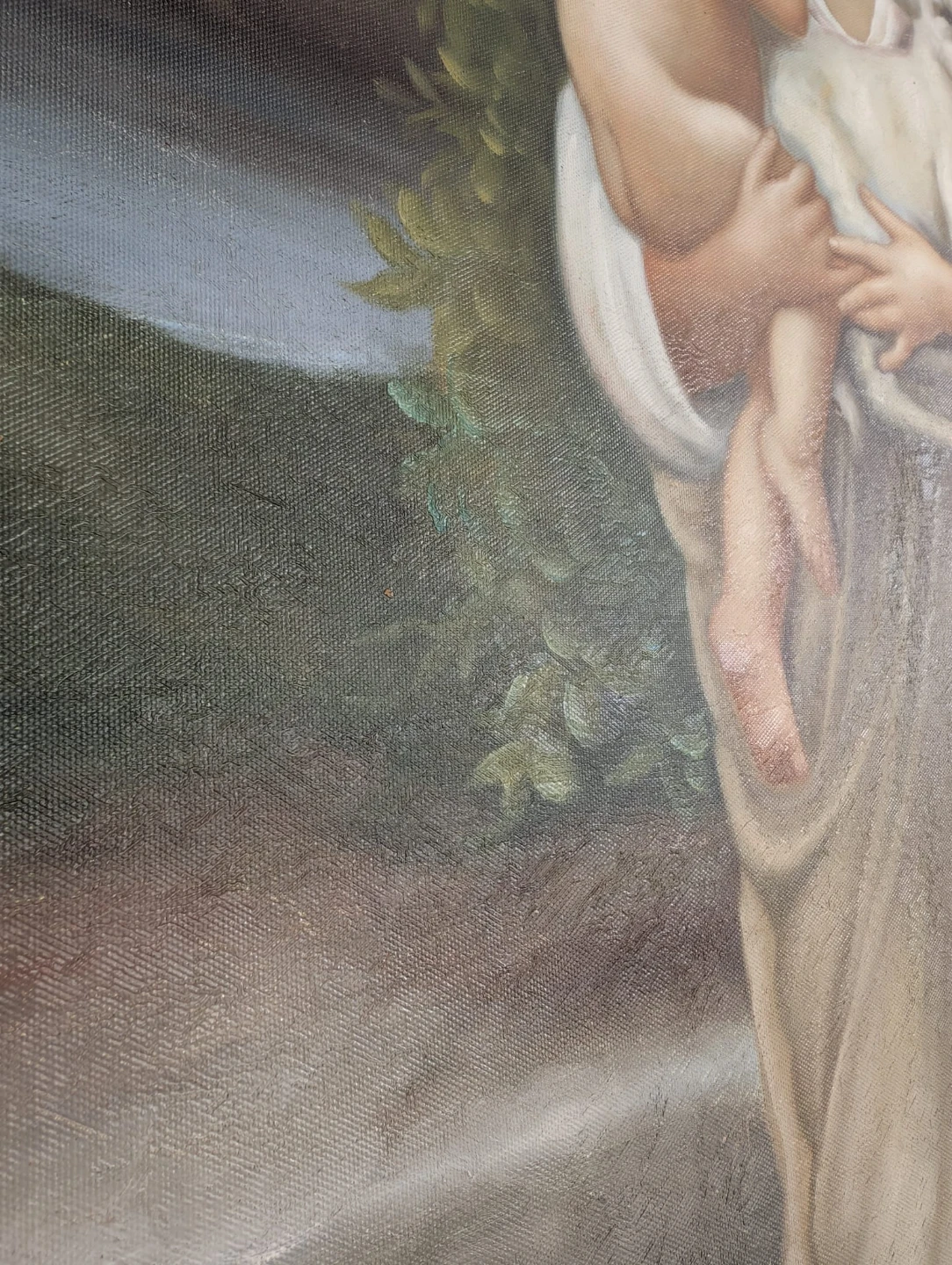 Oil Painting of Madonna and Child with Lamb - photo 3