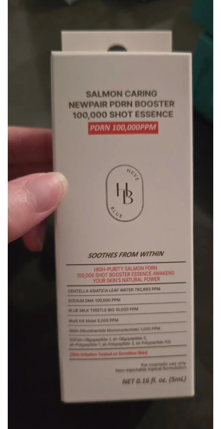 HEVEBLUE Salmon Caring Newpair PDRN Booster 100,000 Shot Essence