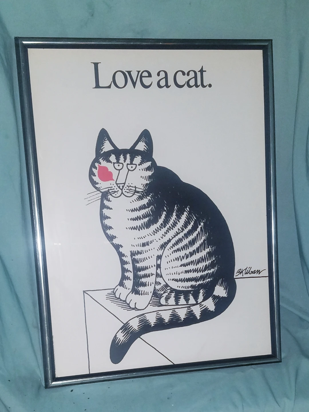 Love a Cat  1977  Framed Print By B Kliban Good Cond - photo 2