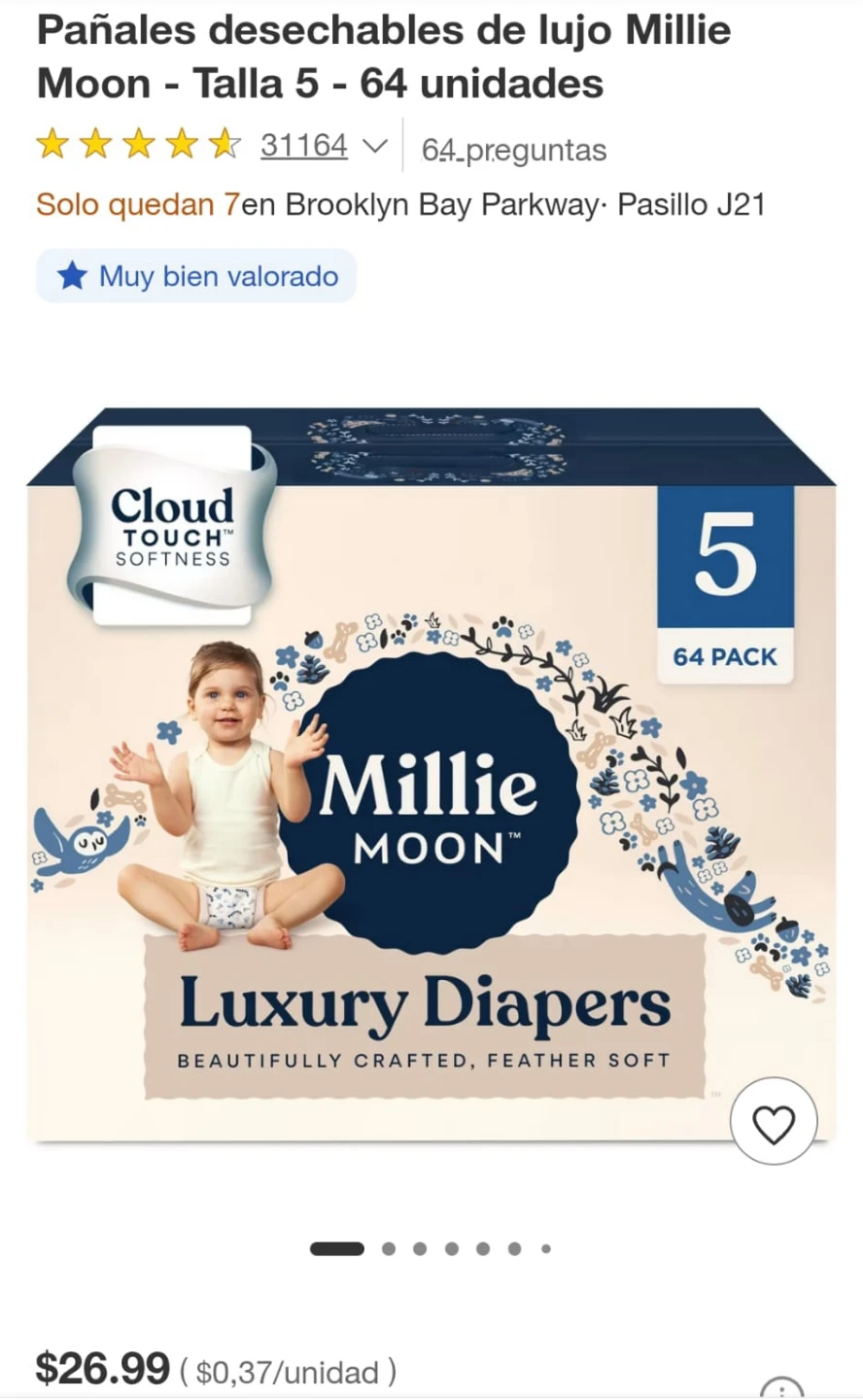 Millie Moon Luxury Diapers Size 5 - 64 Pack