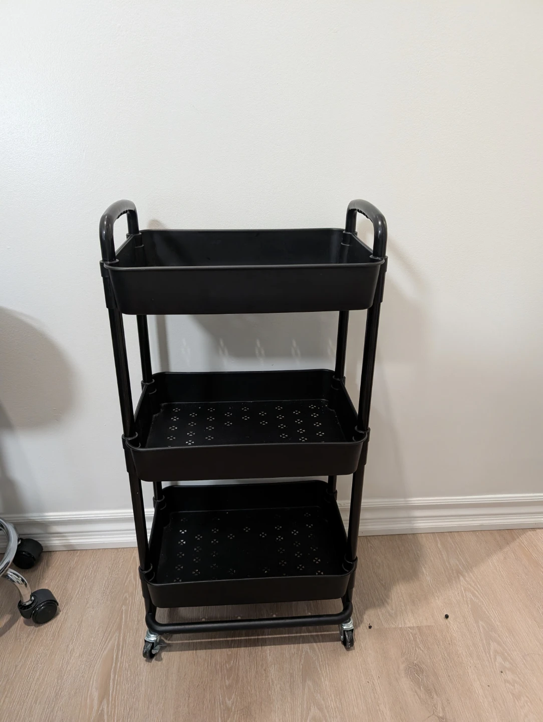 Black 3-Tier Rolling Cart with Handle - photo 2