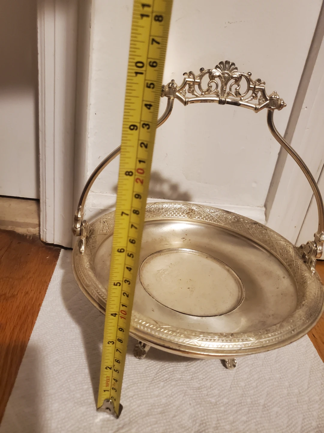 Vintage Silver Plated Footed Serving Basket BRIDAL  BASKET - photo 2