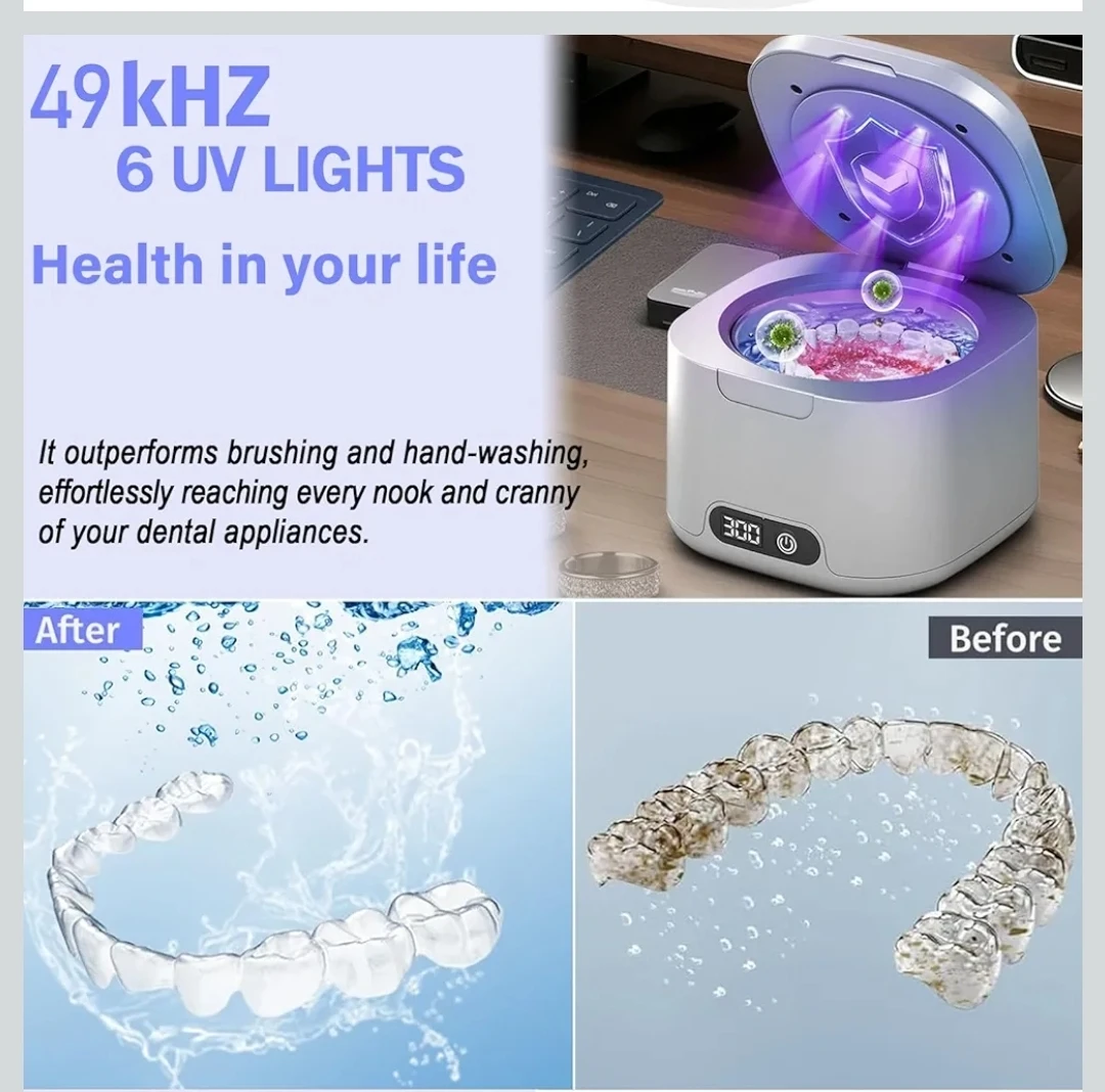 NEW Ultrasonic Retainer Cleaner with UV Dentures Brace Aligners - photo 2