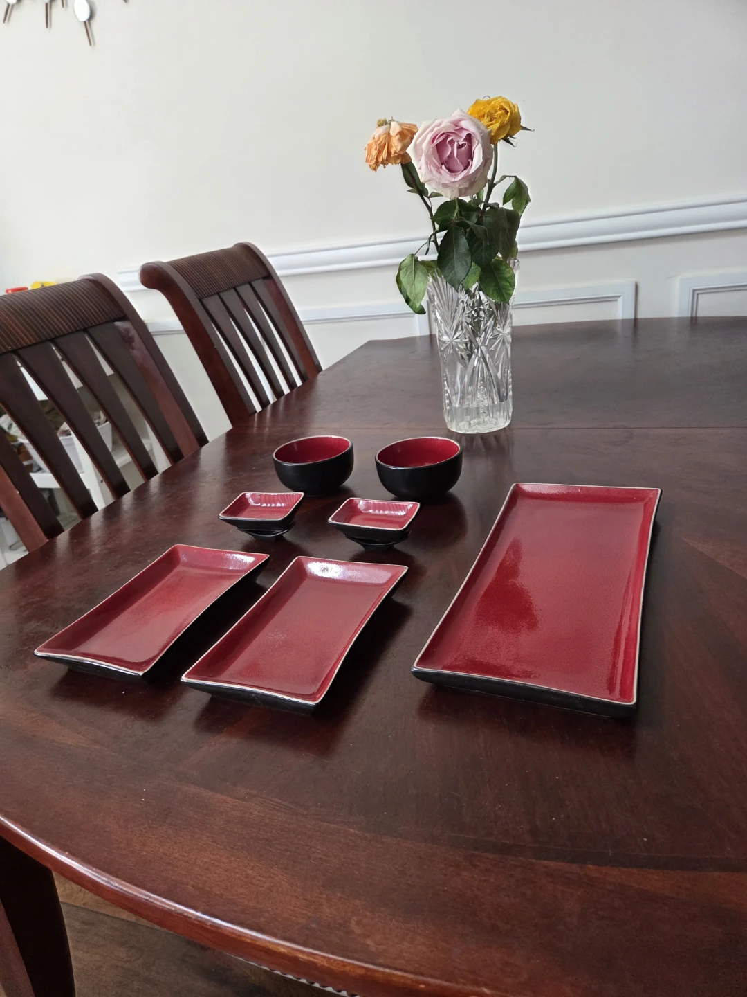 Red and Black Serving Dish Set - photo 3