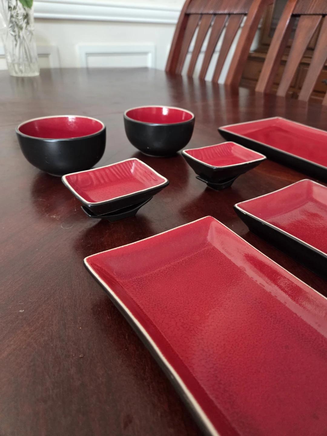Red and Black Serving Dish Set - photo 4