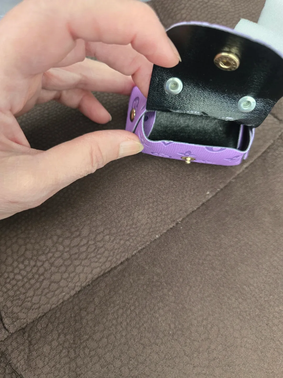 Purple Monogram Keychain Bag Charm - photo 4