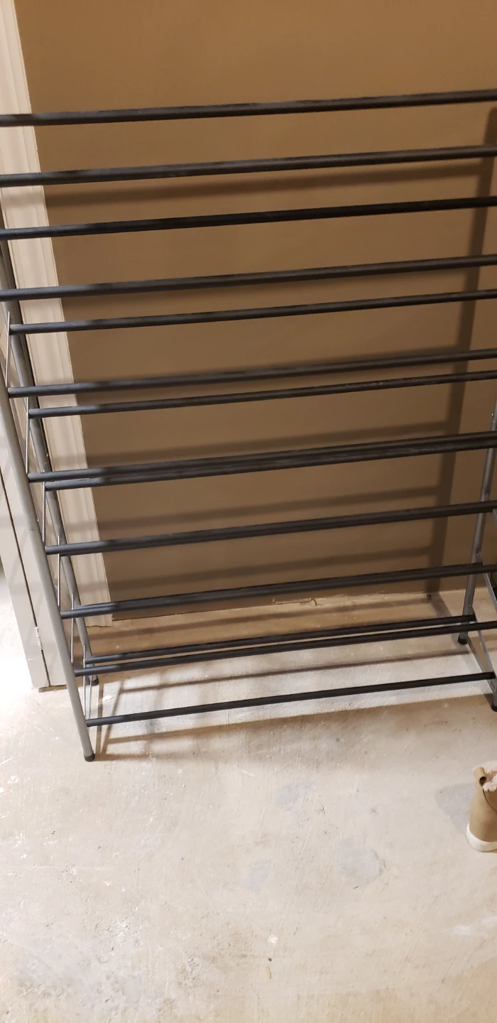 Grey 5-Tier Metal Shoe Rack