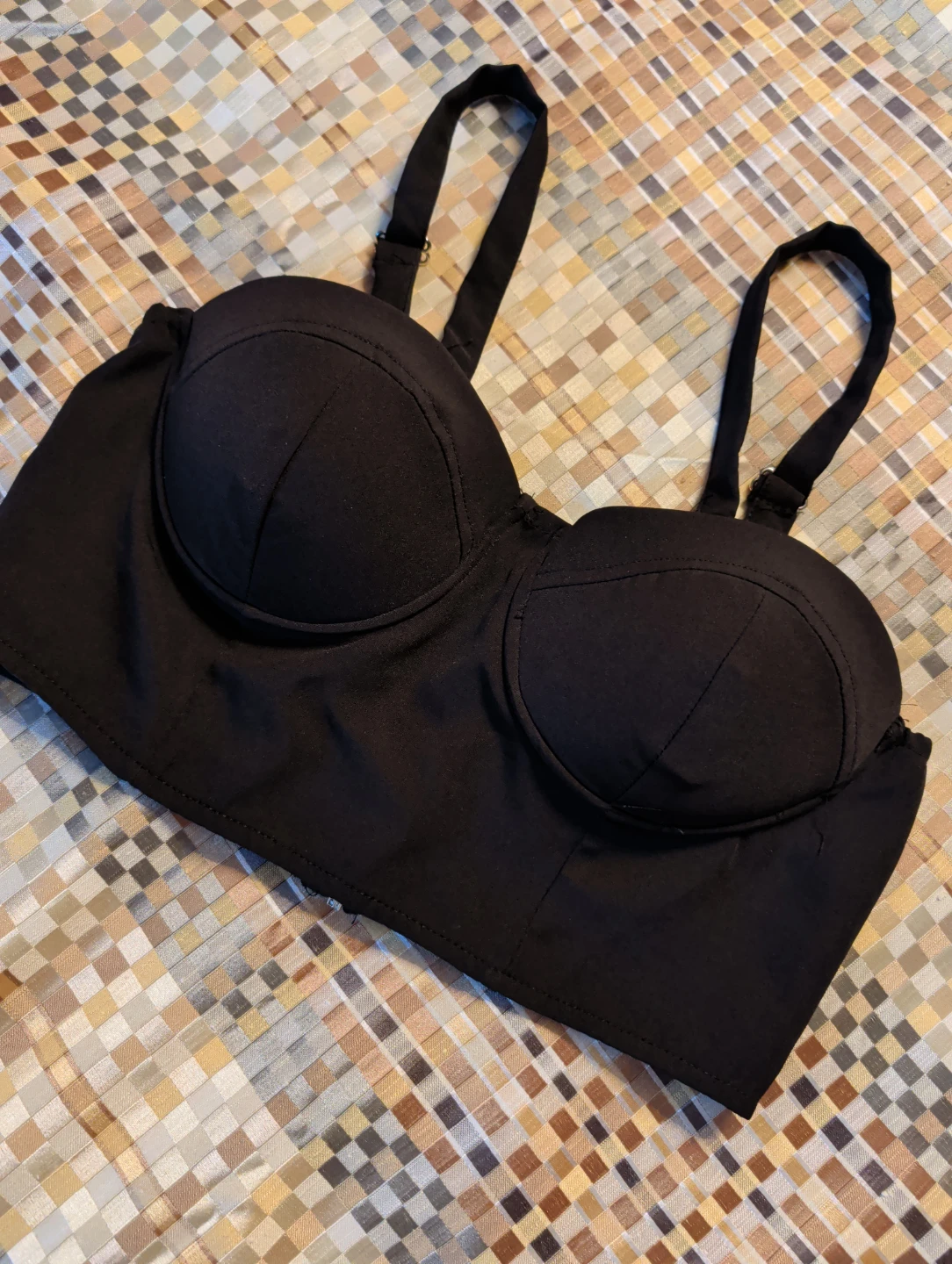 Black Bustier Crop Top