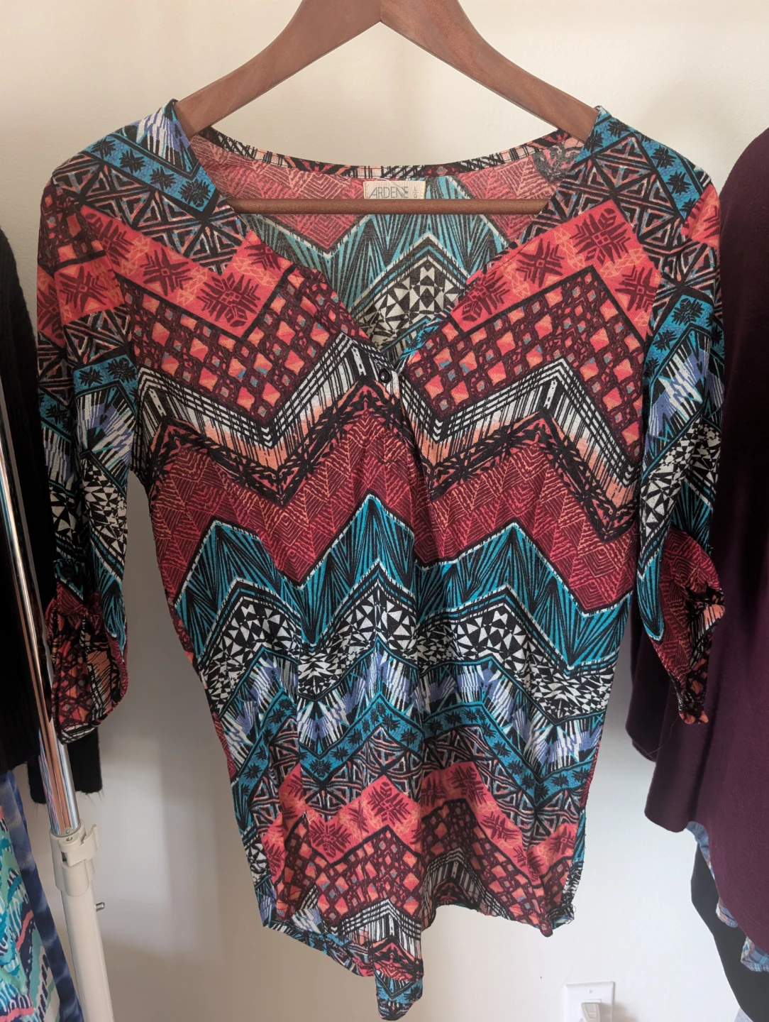 Ardene Patterned 3/4 Sleeve Top
