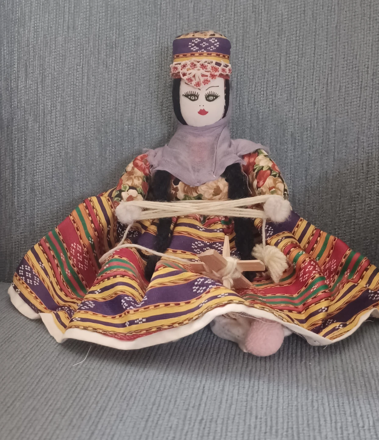 Traditional Folk Doll with Yarn