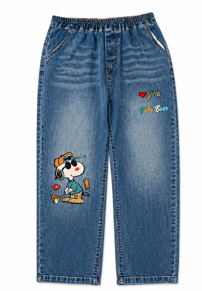 Zhong Mo Snoopy & Baby Bear Jeans XL