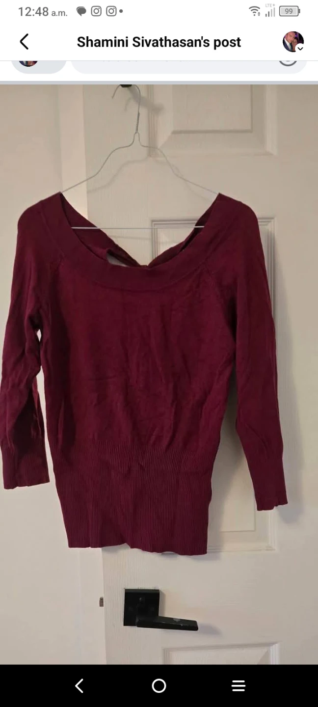 Women red sweater