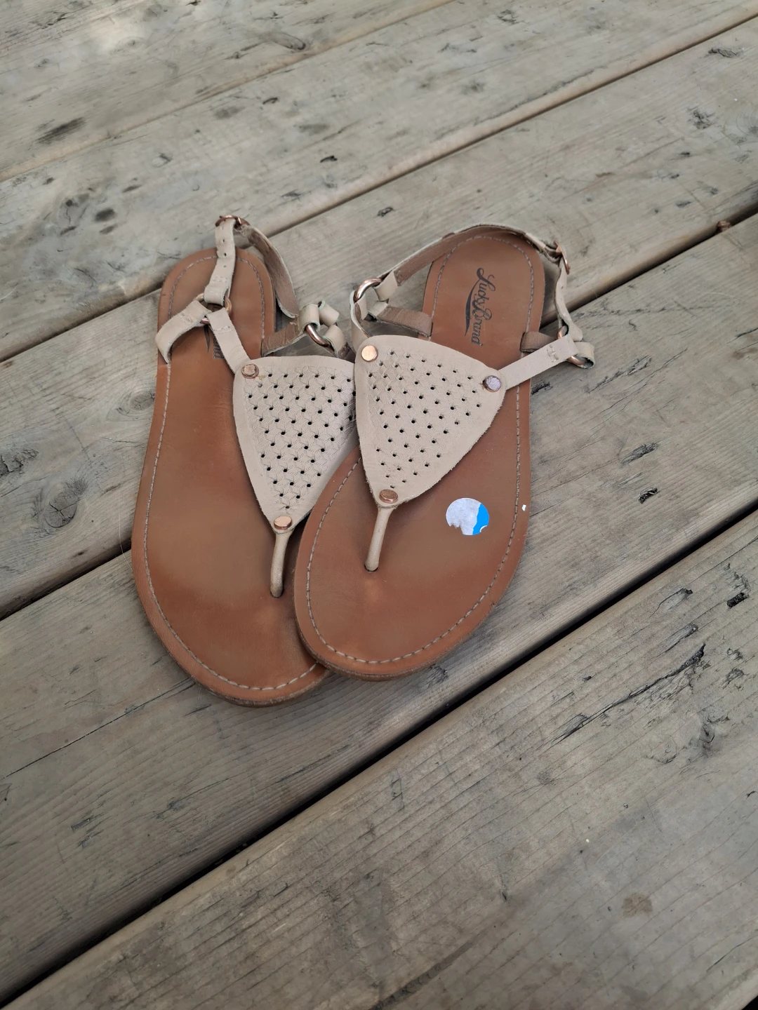 Lucky Brand Women's Brown Thong Sandals