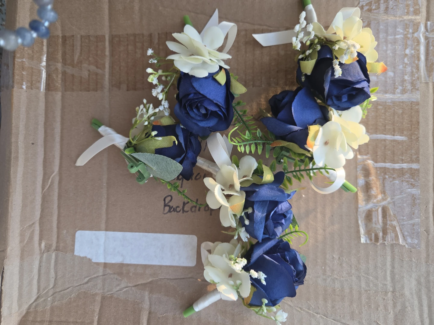 Artificial Boutonniere and Corsage Set