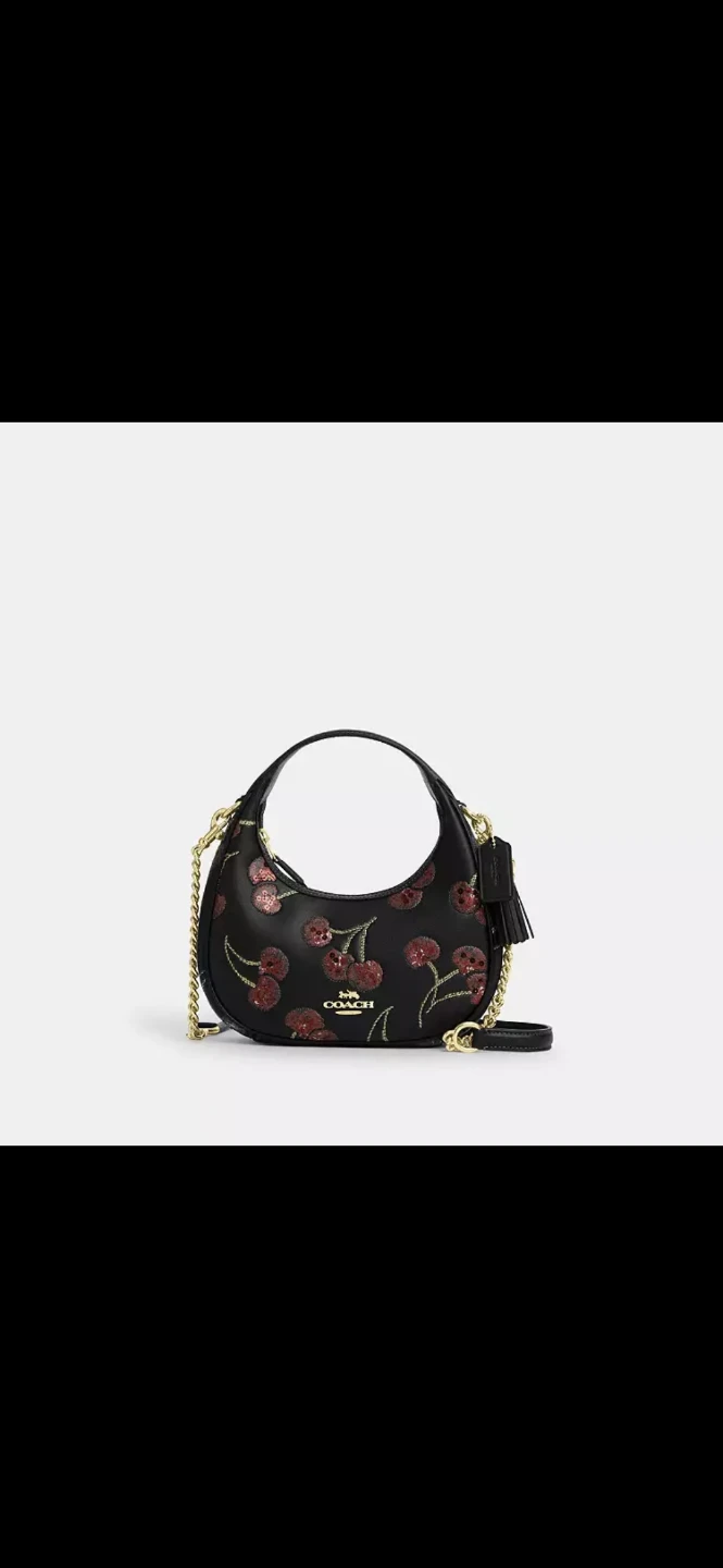 Coach Cherry Print Leather Shoulder Bag ⚽