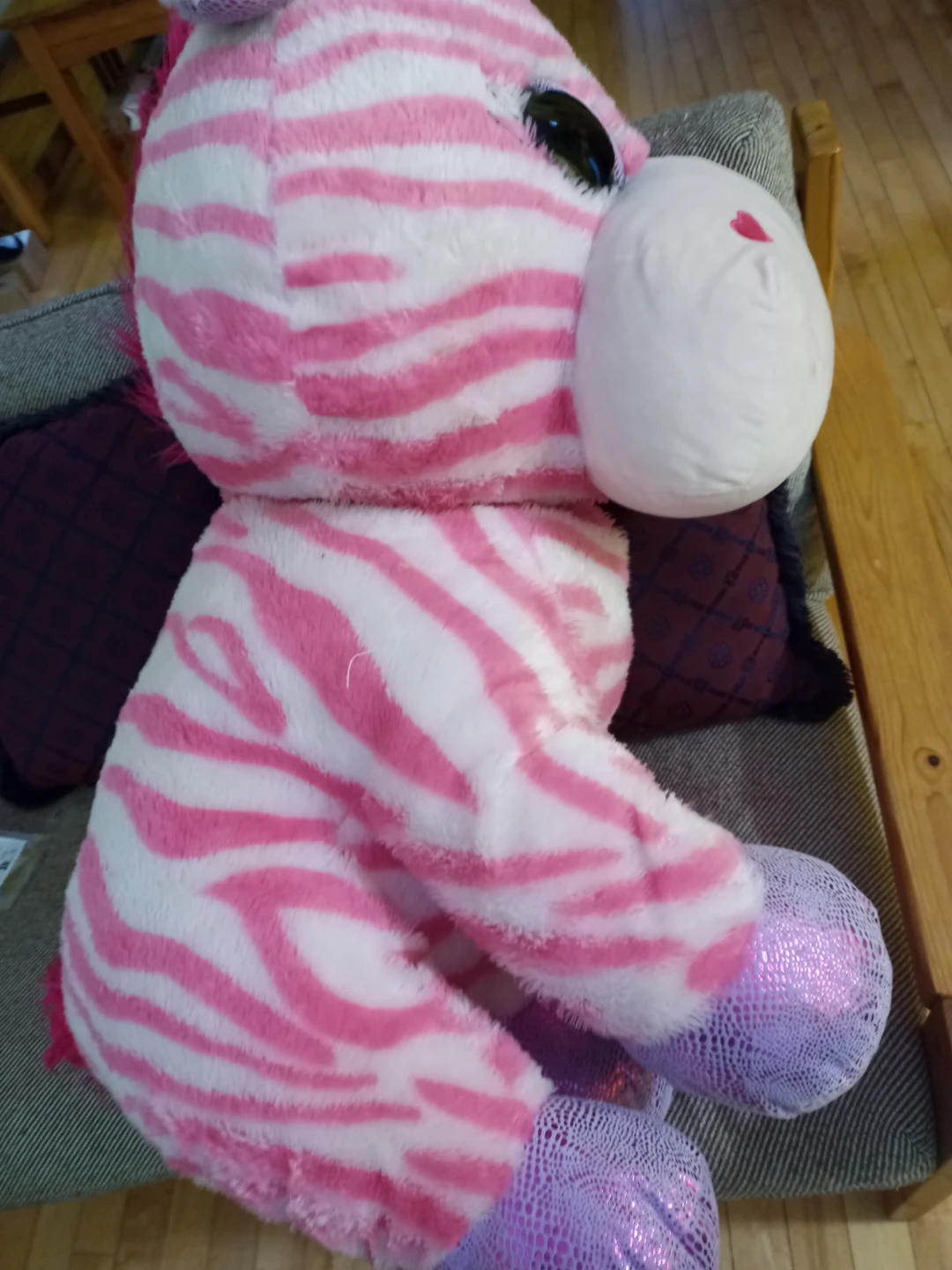 Large Pink Zebra Plush Toy - photo 2