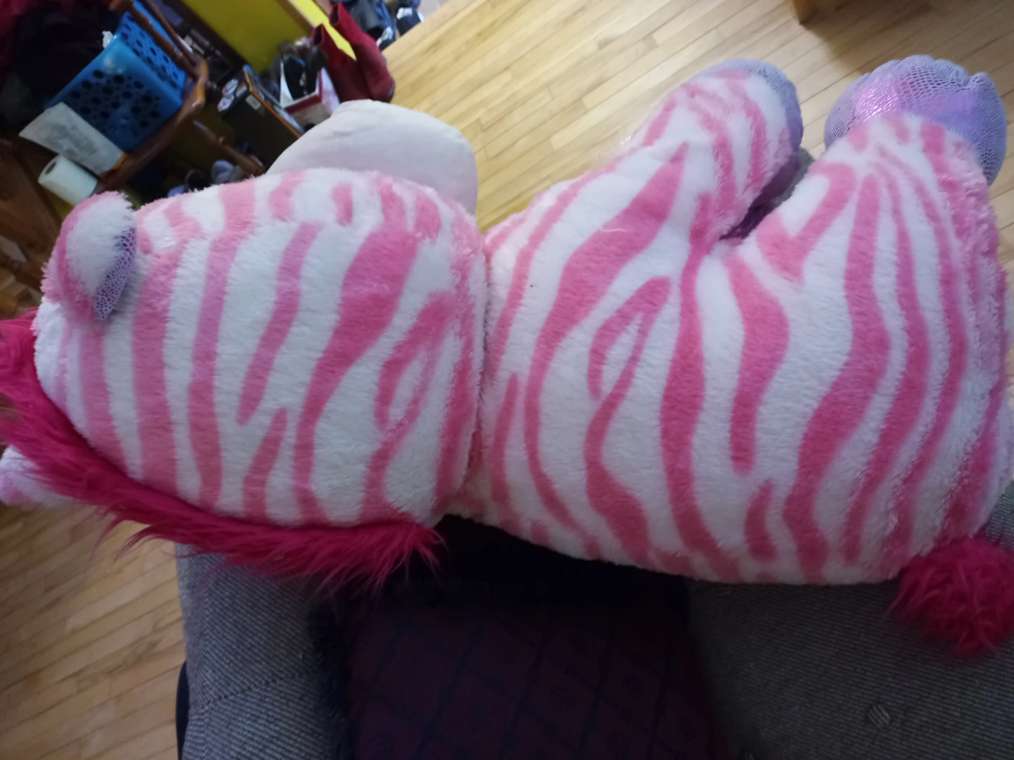 Large Pink Zebra Plush Toy - photo 3