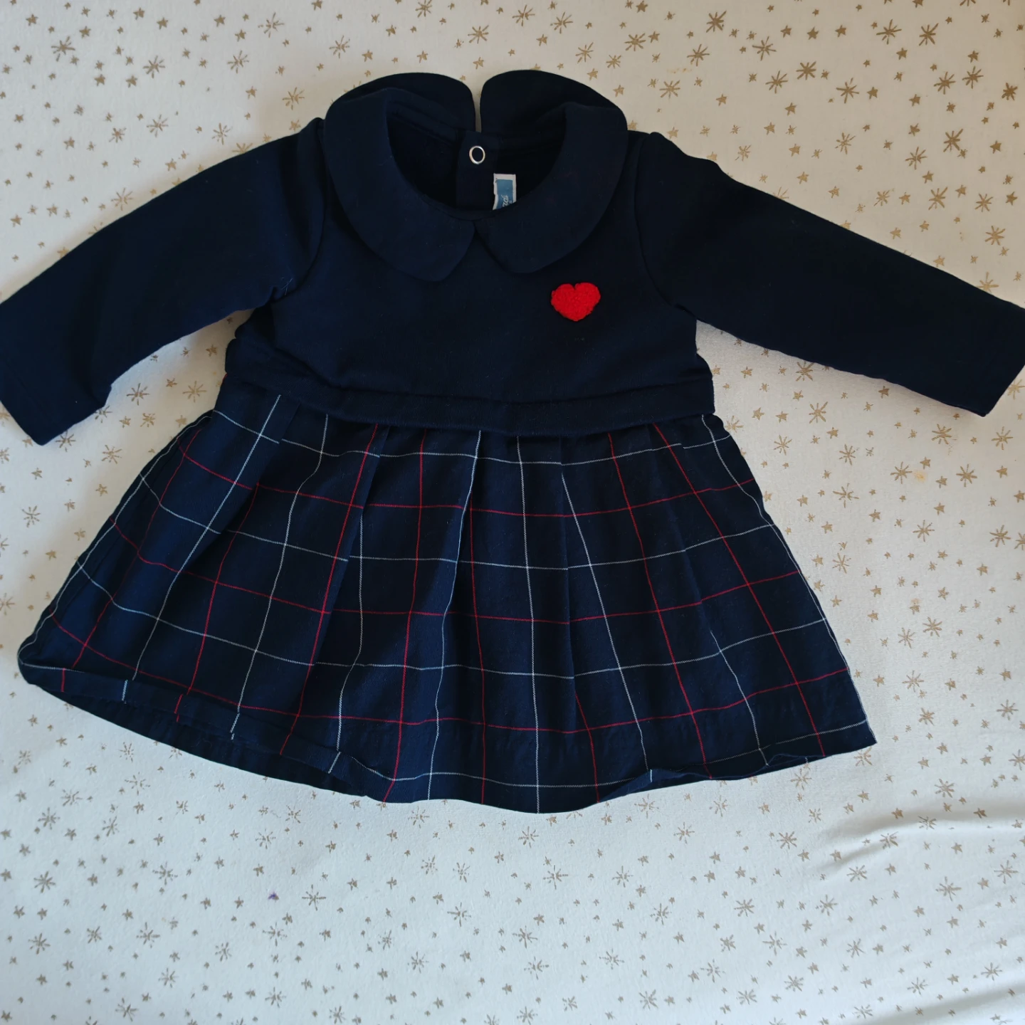 jacadi Navy Blue Baby Dress with Red Heart - photo 4